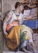 UNTERBERGER, Michelangelo The erythreanska sibyllan fran sixtinska Chapel ceiling oil painting reproduction